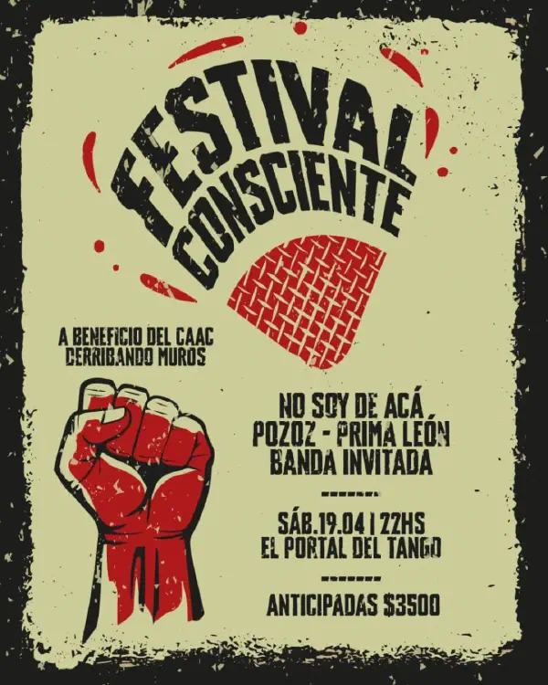 Primaleon, No Soy de Acá, Entrance y Loz Pozoz en el Festival Consciente a beneficio del CAAC en El Portal del Tango